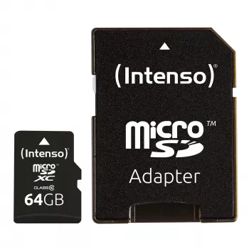 MicroSD-kaart Intenso 64GB MicroSDXC Class 10