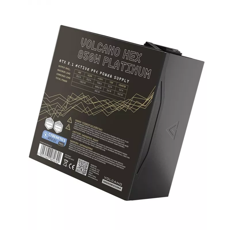 Toiteplokk MODECOM Volcano Hex 850W Platinum modulaarne ATX 850 W 80 Plus Platinum