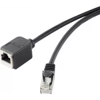Etherneti pikenduskaabel Renkforce 1464710 RJ45 Cat 5e, 3 m, must