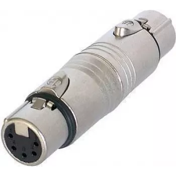 NEUTRIK NA5FF - Rundadapter (XLR Kabelbuchse 5-polig / XLR Kabelbuchse 5-polig) - in silber (NA5FF)