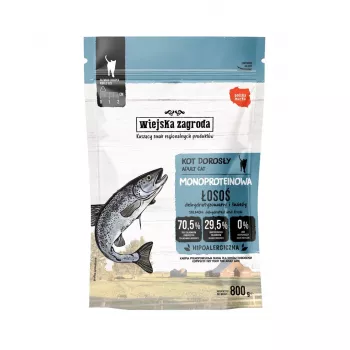 WIEJSKA ZAGRODA Monoprotein Salmon - kuivtoit kassidele - 800g