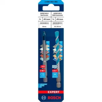 Puuriterade komplekt Bosch Expert HEX-9 MultiConstruction 6 mm, 2 tk