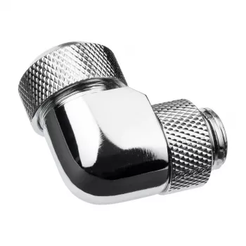 Alphacool Eiszapfen 13mm HardTube kruviühendus 90° pööratav G1/4 - nurkliitmik vedelikjahutussüsteemile - kroom