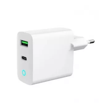 Alimentator Retea 220V GEMBIRD, Universal, 1 X USB USB-C D 20W, 1 X USB-a 3.0 QC 18W, Indicator LED, Valge
