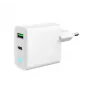 Alimentator Retea 220V GEMBIRD, Universal, 1 X USB USB-C D 20W, 1 X USB-a 3.0 QC 18W, Indicator LED, Valge