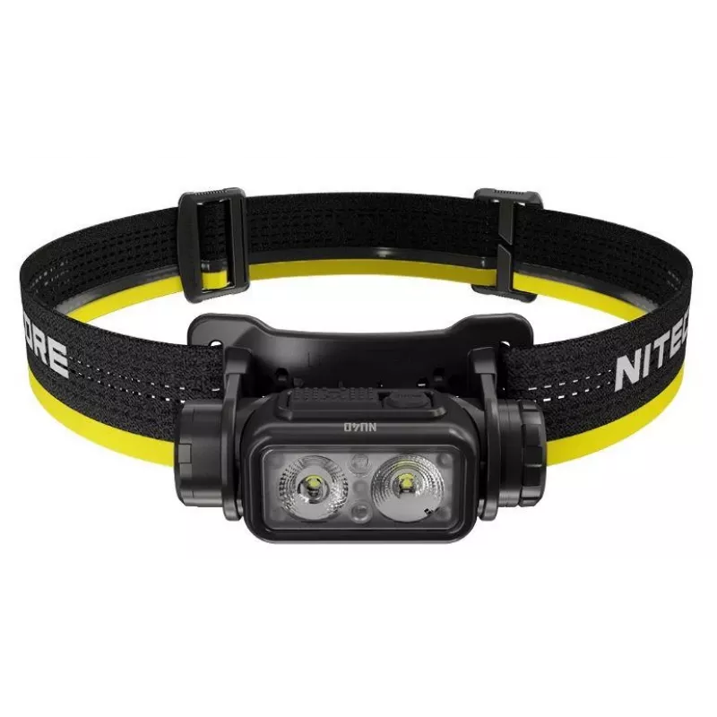Pealamp Nitecore NU40 must LED 2 lampi IP68