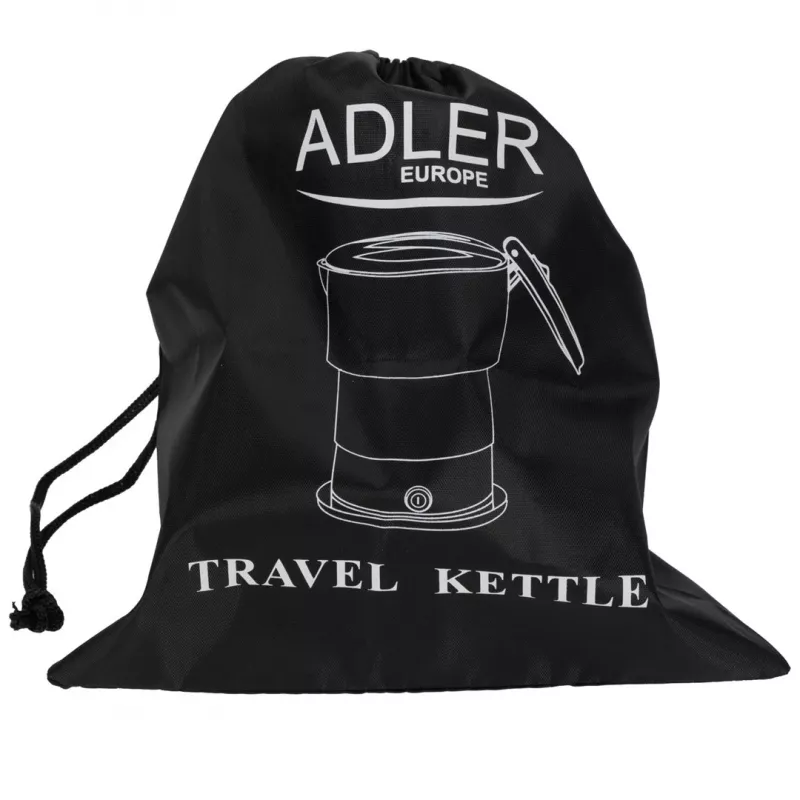 Adler AD 1377G elektriline veekeetja, 0,6 l mahutavus, 600 W, hall, plastik/silikoon/roostevaba teras