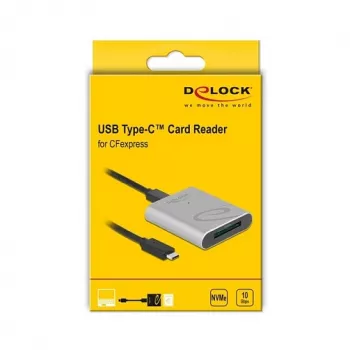 DeLOCK 91751 kaardilugeja USB 3.2 Gen 1 USB-C hõbedane