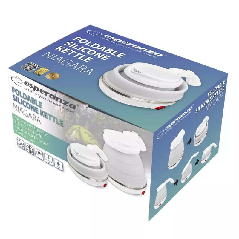 Elektriline veekeetja ESPERANZA EKK023 — 0,5 L, 750 W, valge, roostevaba teras ja plast
