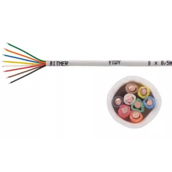Alarmikaabel BITNER YTDY 8x0,5 100 m — 8 juhti, 0,5 mm², PVC mantliga