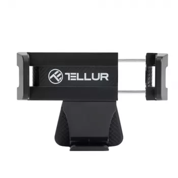 Telefonihoidik Tellur TLL171261 — universaalne kompaktne reguleeritava nurgaga auto- ja lauahoidik, must