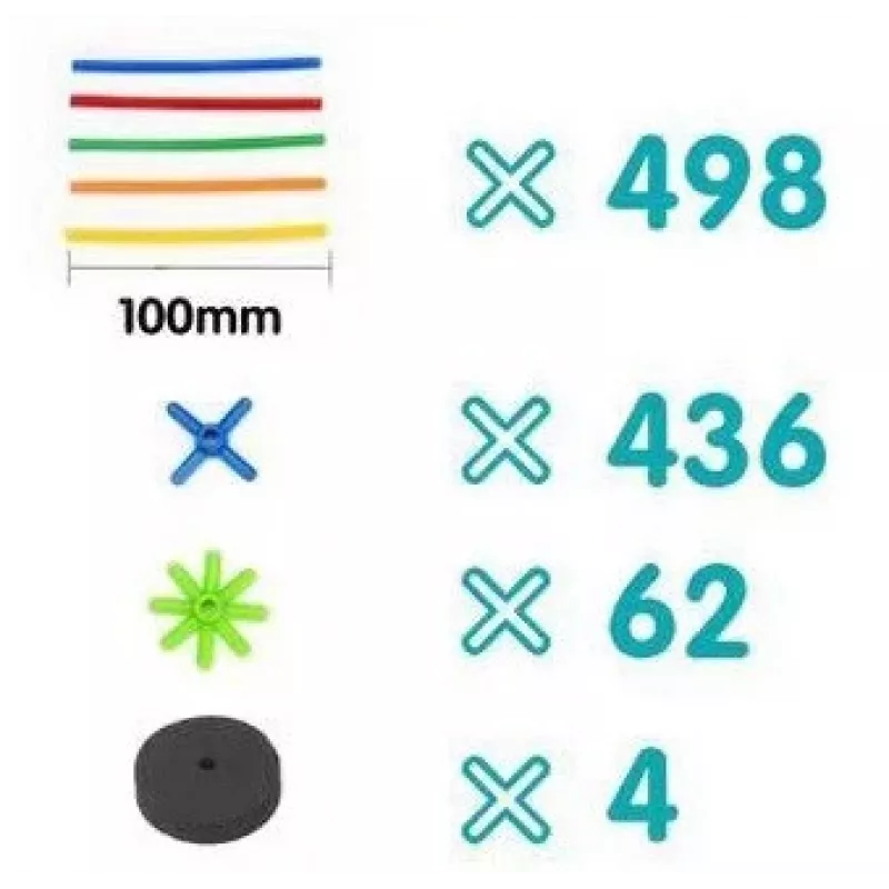 Ehitusklotsid Ascato Askato Little Straws 1000 tk — ehitusmänguasjade komplekt, 1000 tk