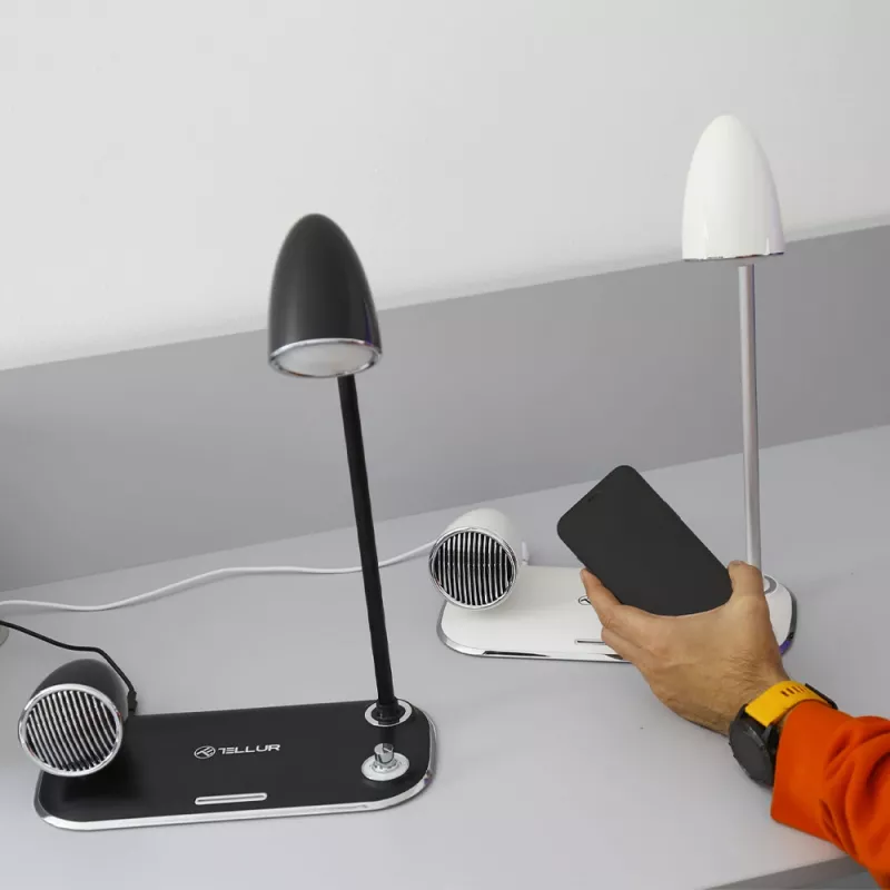 Juhtmevaba laualugeja Tellur TLL151371 Bluetooth-kõlari ja laualambiga