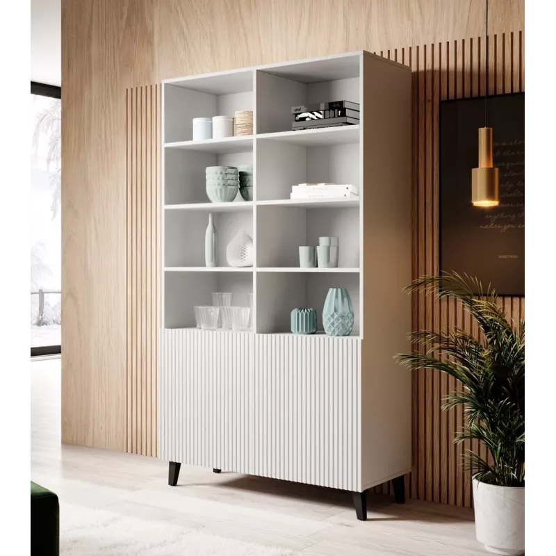 Shelving unit PAFOS 100x40x176.5 cm valge matt