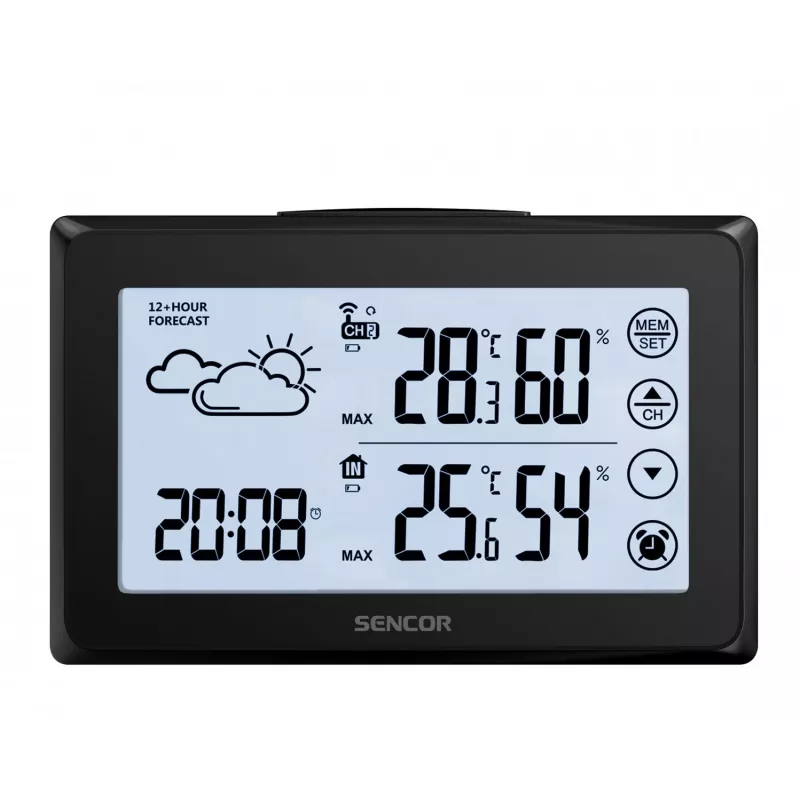 Ilmajaam SENCOR SWS 2850 — sise-/välistemperatuur ja -niiskus, 1 juhtmevaba andur, 433,92 MHz, max/min mälu