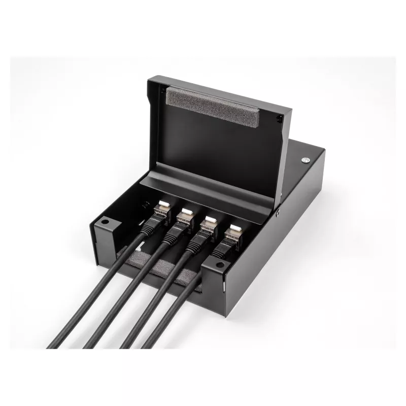 Jaotuskarp DeLOCK 66235 4 porti must metall