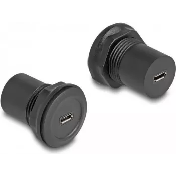 DeLOCK USB 2.0 Type Micro-B to USB 2.0 Type Micro-B sisseehitatud pistik must