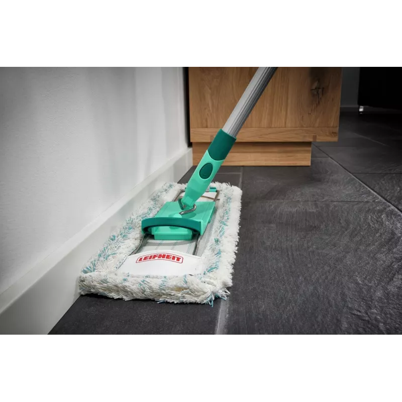 Lame mopp Leifheit Profi XL puuvill pluss — 420 mm laius, 360° pöörlev pea, puuvill/kiud, alumiiniumist käepide