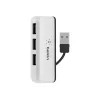 Belkin USB 2.0 4-Port Travel Hub, hõbedane, F4U021bt
