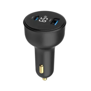 MOBIILILAADIJA AUTO USB 2PORT/TA-UC-AC2PD30LCD-CAR01 GEMBIRD