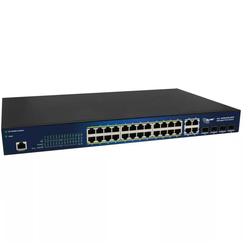 Hallatav lüliti ALLNET ALL-SG8428V2PM 24 porti Gigabit Ethernet PoE