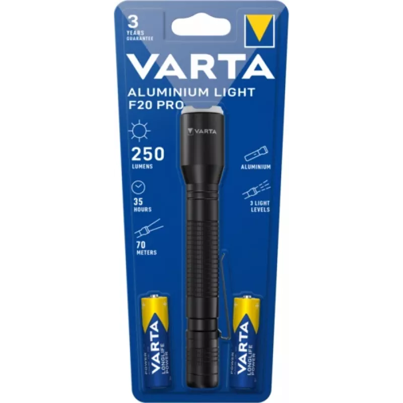 Käsilatern Varta Aluminium Light F20 Pro LED 250 lm 7 lampi