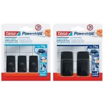TESA 58278-00000-20 Wandhalterung Drinnen Universalhaken Schwarz 3 Stück(e) (58278-00000-20)
