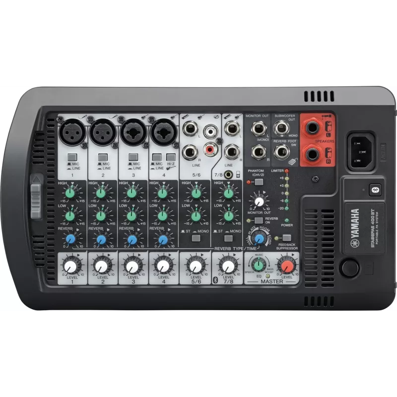 Eraldiseisev PA-süsteem YAMAHA Stagepas 400BT — 400 W, 2-suunaline, 10-kanaliga mikser, Bluetooth 4.1, must