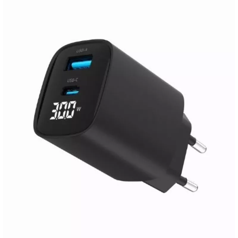 Mobiilseadme laadija Gembird TA-UC-PDQC30LCD-BK-01 kiirlaadimine must