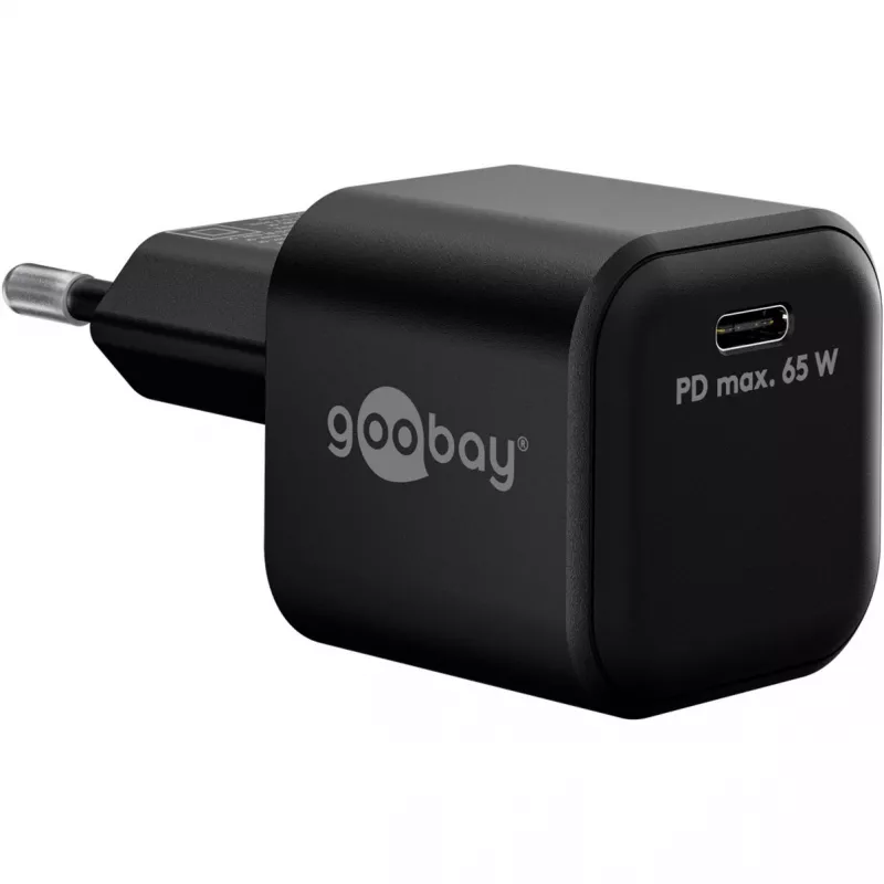 USB-C laadimiskomplekt GOOBAY 74774 — 65 W laadija 1 m tekstiilist USB-C kaabliga