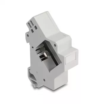 Snap-in Keystone'i hoidik DIN-liistule DELOCK 67043 — plastist, maandusega, 60×88,2×21,5 mm, hall