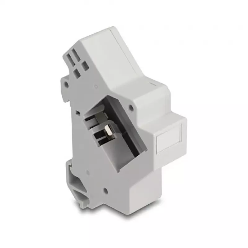 Snap-in Keystone'i hoidik DIN-liistule DELOCK 67043 — plastist, maandusega, 60×88,2×21,5 mm, hall