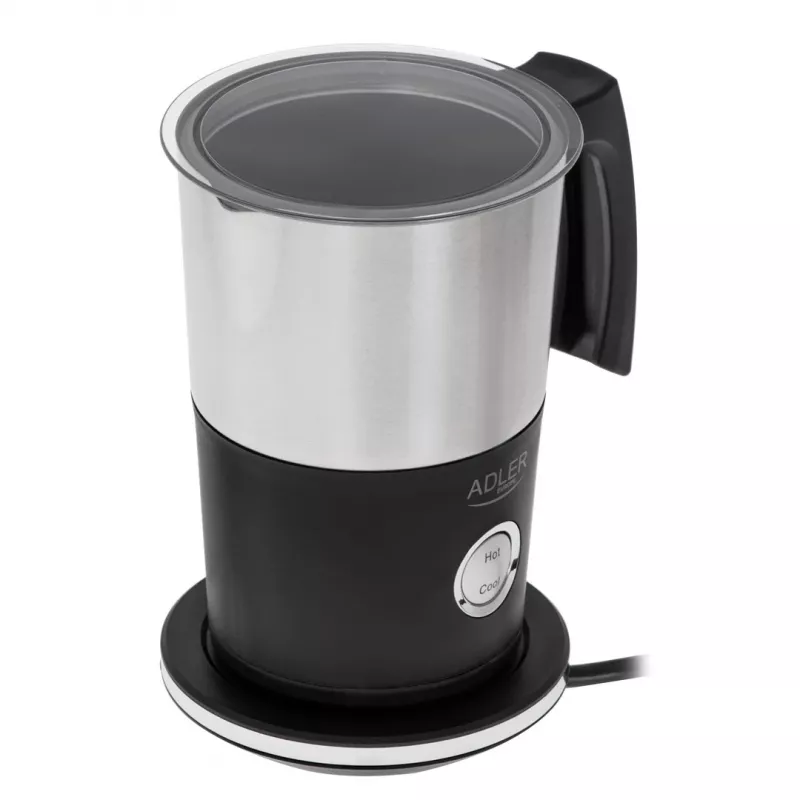 Automaatne piimavahustaja Adler AD 4497 — roostevaba teras, 600W, vaht 120 ml / soe 300 ml, kuum ja külm