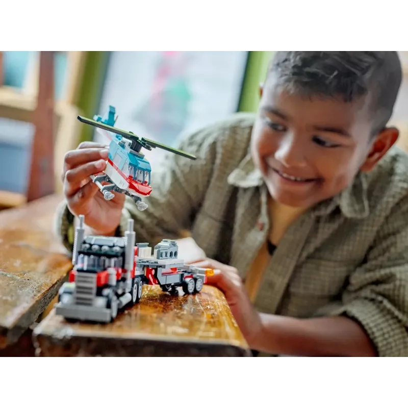 LEGO Creator 2-in-1 lameveoauto koos helikopteriga komplekt 31146, ümberehitatav mudel lastele