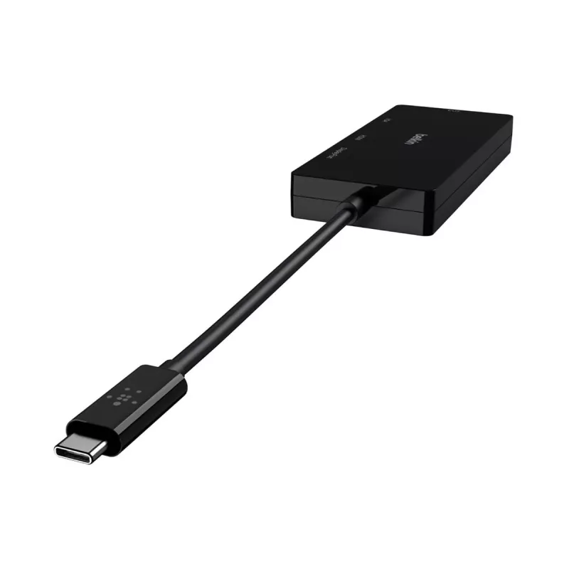 Linksys Belkin - Videoadapter - USB-C (M) to HD-15 (VGA), DVI-I, HDMI, DisplayPort (W) - 4K tugi - must (AVC003BTBK)