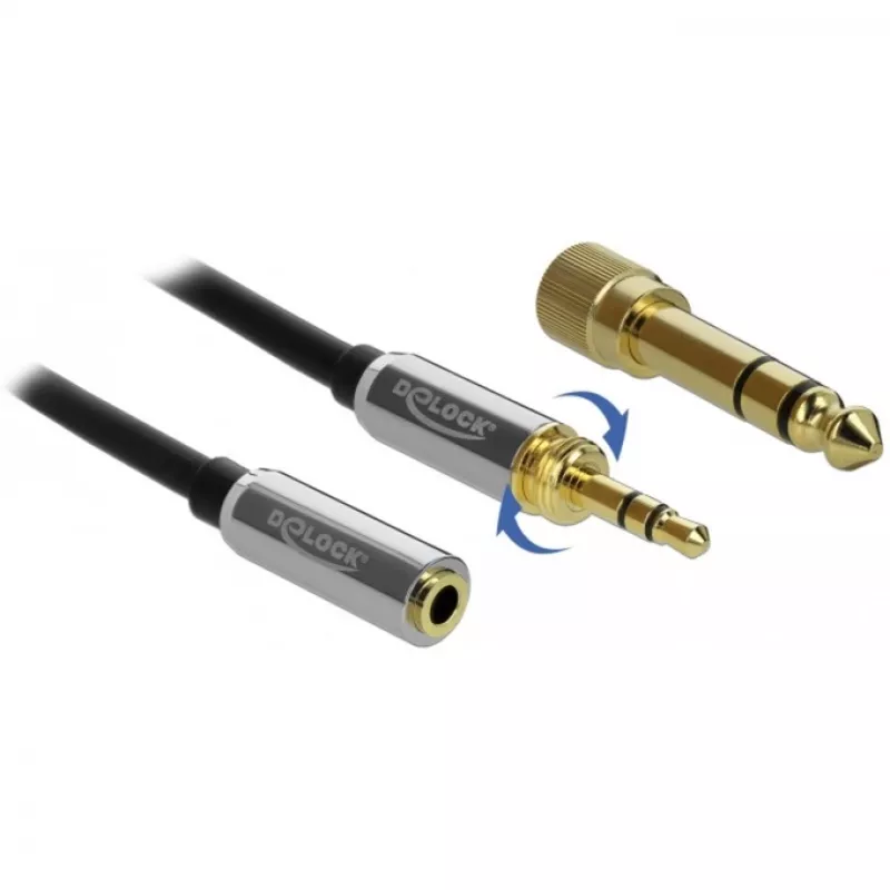 Audio kaabel DeLOCK 85779 0,5m 3,5mm Must Hall