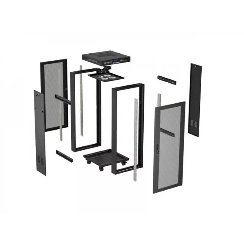 Rack cabinet LANBERG FF01-6624-23BL 24U freestanding 19 inch 600×600 mm IP20 must