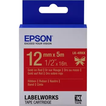 Epson Label Cartridge Satin Ribbon LK-4RKK Kuldne/Punane 12mm (5m)