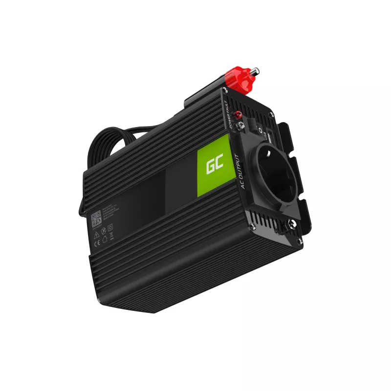 GREEN CELL Auto võimsusmuundur 12V kuni 230V 150W/300W puhas siinus