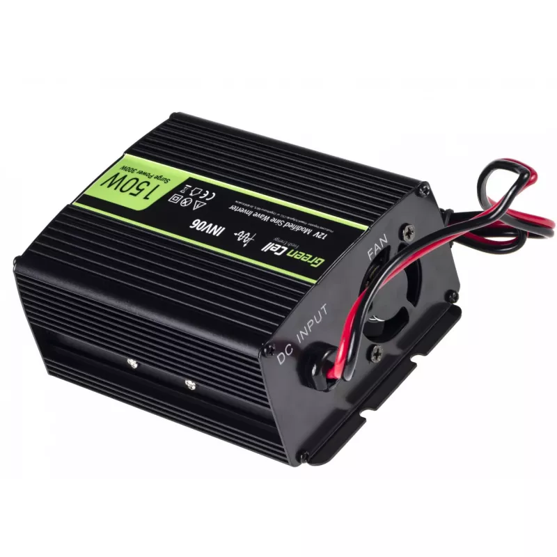 Inverteri toiteadapter roheline Cell INV06 12V kuni 230V 150W 50Hz Type C pistik, 85% efektiivsus, must