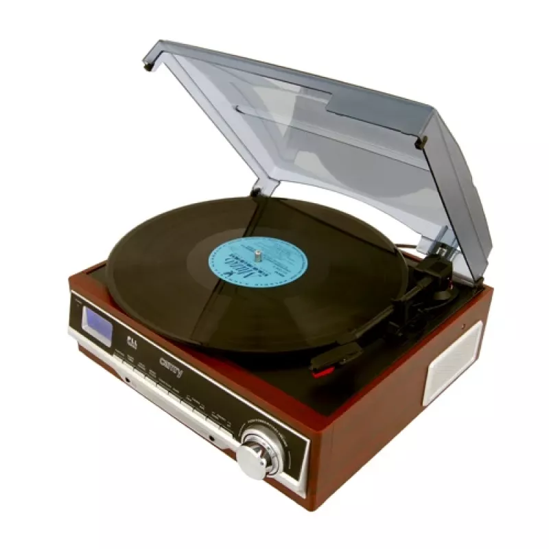 Audio turntable Camry CR 1168 — must puidust viimistlusega, 33/45 RPM, sisseehitatud kõlarid, RCA väljund