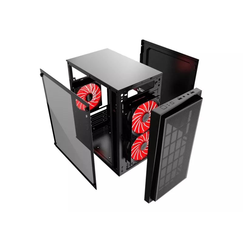 GEMBIRD CCC-FORNAX-950R Mängukorpus 3 x 12 cm ventilaatorid punane