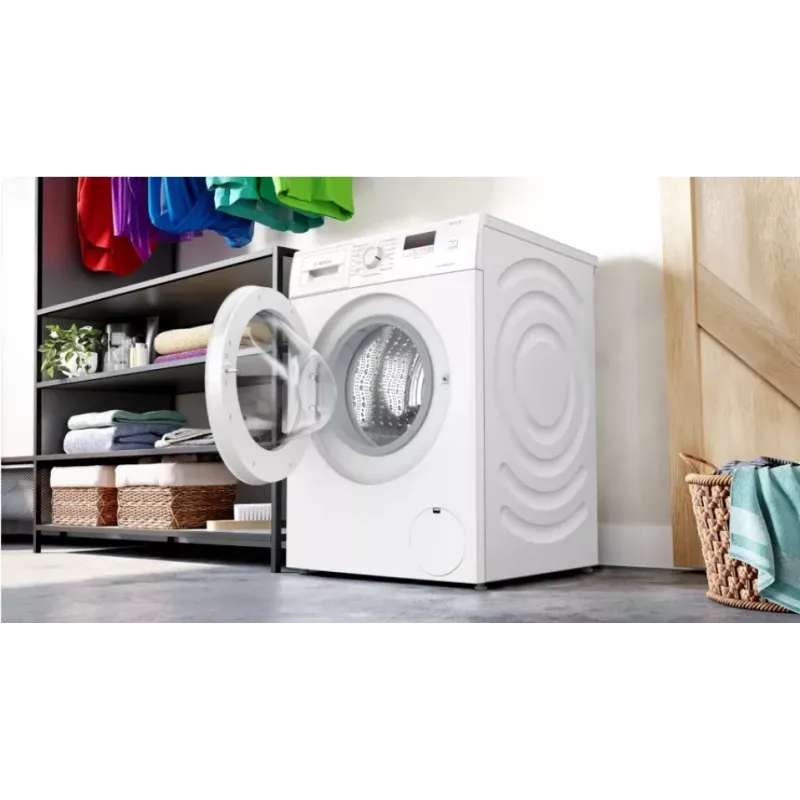 Eestlaetav pesumasin Bosch WGE02201PL — 8 kg, 1200 p/min, 55 L trummel, LED-ekraan, inverter