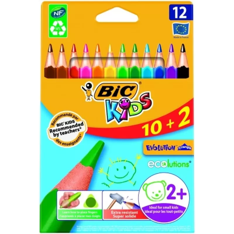 BIC Värvipliiatsid CEV.TRIANG.CBW 10+2 EU 12 värvipliiatsit, 214842