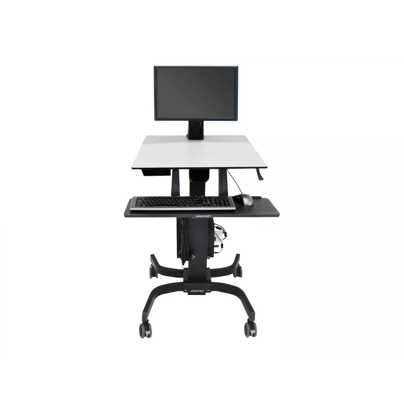 Ergotron WorkFit-C - Ühe monitoriga istu-seisa tööjaam - multimeediakäru - must - hall - 7,3 kg - 61 cm (24 tolli) - 75 x 75, 100 x 100 mm - 360°