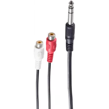 Helikaabel ShiverPeaks BS30461 0,2 m 6,35 mm 2 × RCA must punane valge
