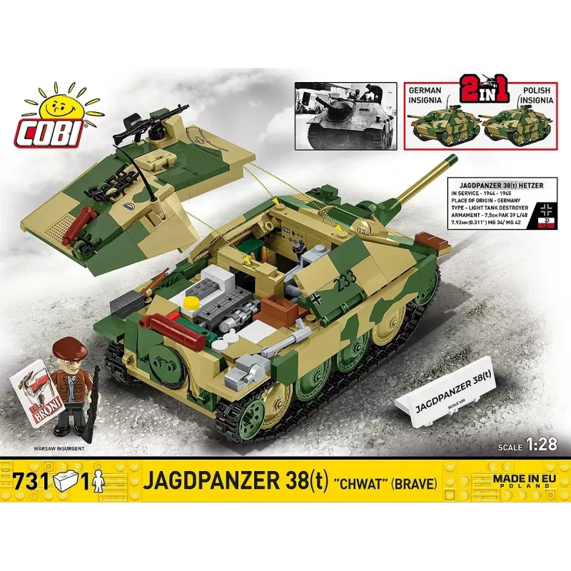 Cobi Blocks Jagdpanzer 38t Brave ehituskomplekt, 731 tükki
