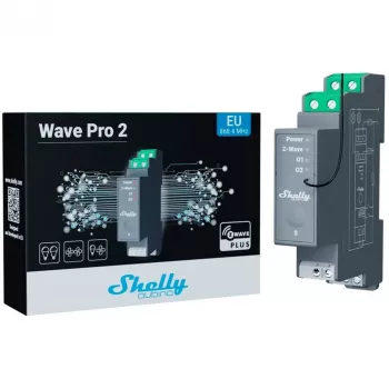 Solid-state relay Shelly Wave Pro 2 2-channel 25 A 110–240 V DIN-rail, 868.4 MHz