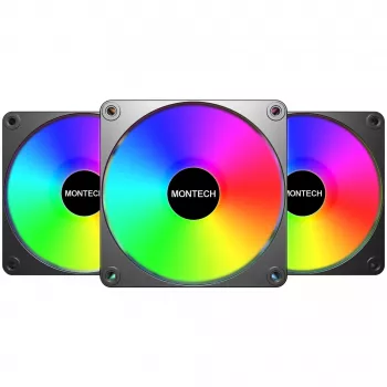 Montech GF120R V2 ARGB Arvutikorpuse ventilaatorimoodul 12 cm Must 3 tk