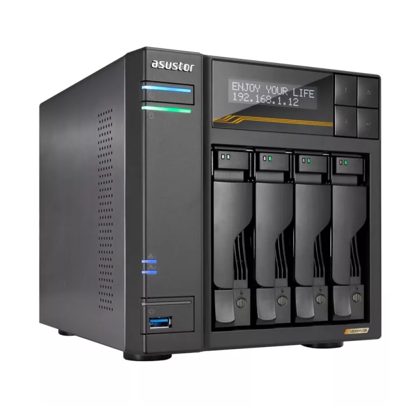 Asustor Lockerstor 4 Gen3 AS6804T 4-Bay NAS, AMD Ryzen V3C14, 16GB DDR5 ECC, 2x 10GbE + 2x 5GbE